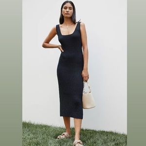 Anthropologie Amadi Black Knit Midi Dress